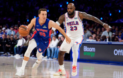Cunningham scores 26, Collins has double-double in Detroit's 106-93 win over LeBron, 76ers